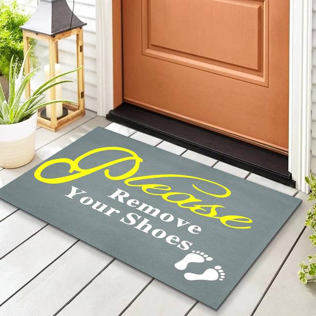 Eanpet Front Door Mat Funny Doormat Welcome Mats 2x3 FT Outdoor Indoor Entrance Doormat Rubber Thin Non Slip Rug Outside Waterproof Shoes Scraper Area