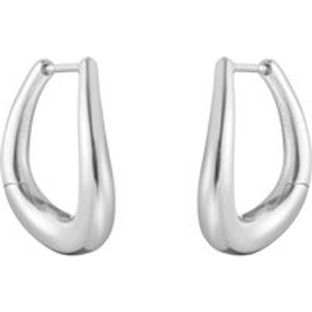 Georg Jensen Offspring Sterling Silver Medium Hoop Earrings - Silver