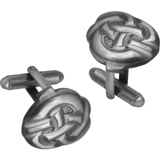 Cufflinks Plated Antique Silver Finish Featuring Celtic Knot Design