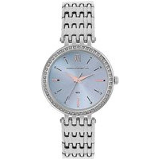French Connection Ladies Silver Bracelet Watch with Pale Blue Sunray Dial