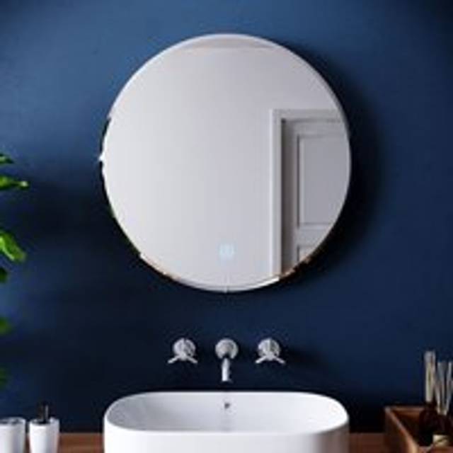 Round Illuminated led Bathroom Mirror Touch Sensor + Demister 600 600 mm - Elegant