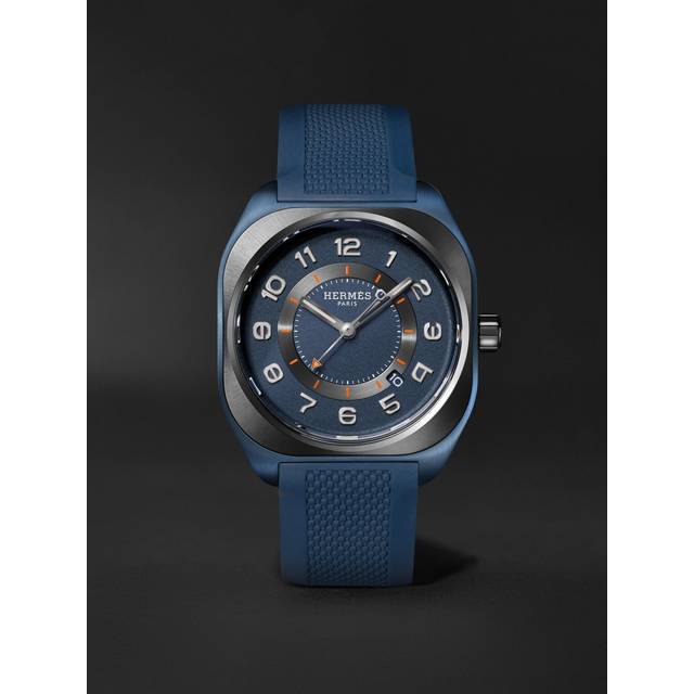 Hermès Timepieces - H08 Automatic 42mm Titanium and Rubber Watch, Ref. No. 056950WW00 - Men - Blue