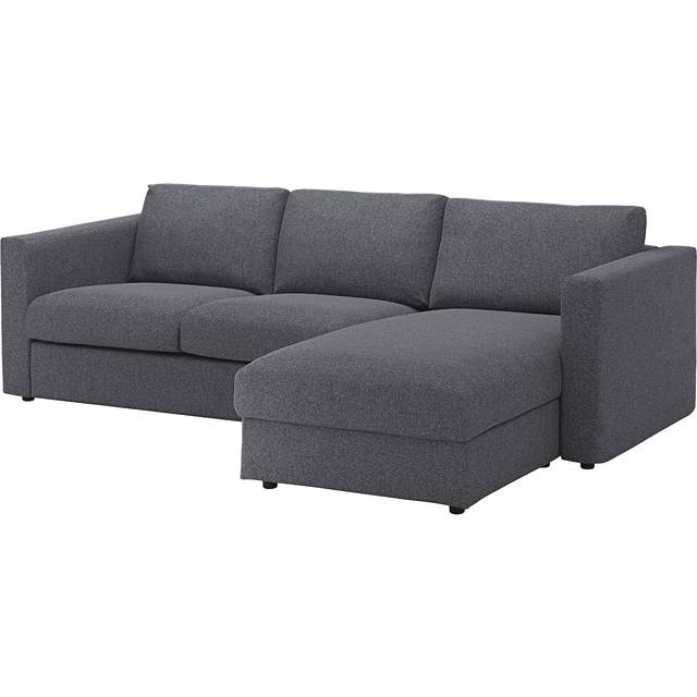 VIMLE klädsel 3-sits soffa med schäslong, Gunnared mellangrå