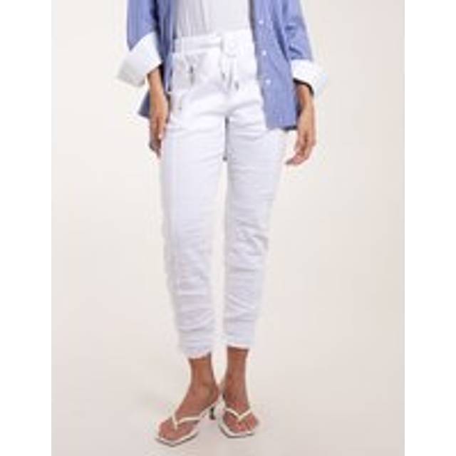 Blue Vanilla Womens Zip Drawstring Trousers - White - Size X-Large