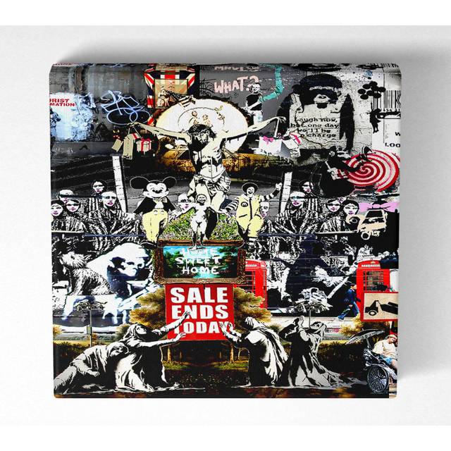 Banksy Collage 3 - Wrapped Canvas Art Prints (50.8cm H x 50.8cm W x 10cm D)