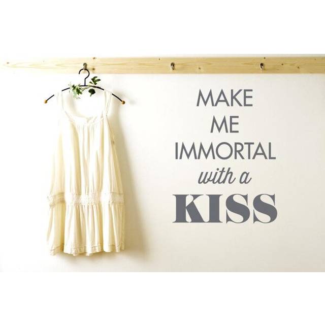 Make Me Immortal With A Kiss Wall Sticker - Beige (Medium)