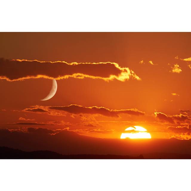 Sun and Moon - Wrapped Canvas Photograph (81cm H x 122cm W x 3.8cm D)