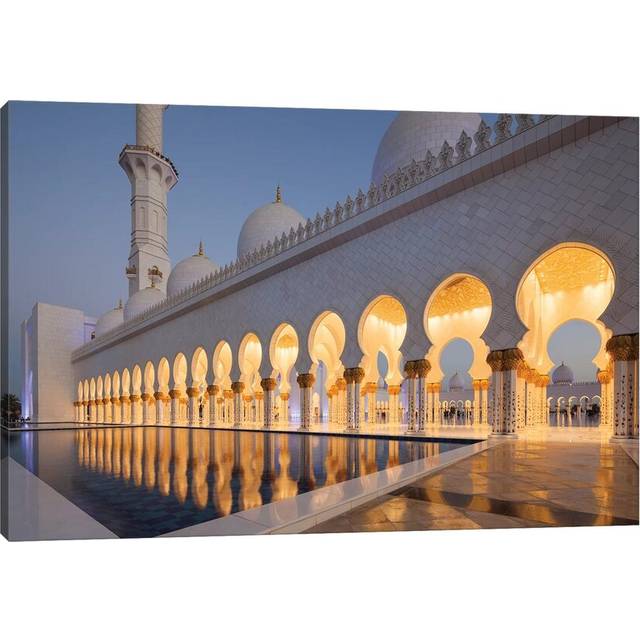 UAE, Abu Dhabi. Sheikh Zayed Bin Sultan Mosque II by Walter Bibikow - Photograph Print on Canvas - Wrapped Canvas (30.48cm H x 45.72cm W x 1.91cm D)