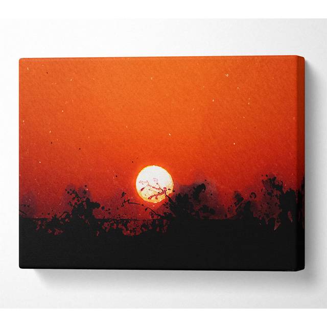 Red Sun Delight - Wrapped Canvas Art Prints - Multicolour (66cm H x 106.6cm W x 10cm)