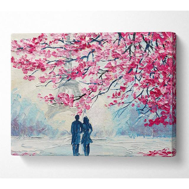 Walk Through Paris Blossom - Wrapped Canvas Art Prints (81cm H x 121.9cm W)