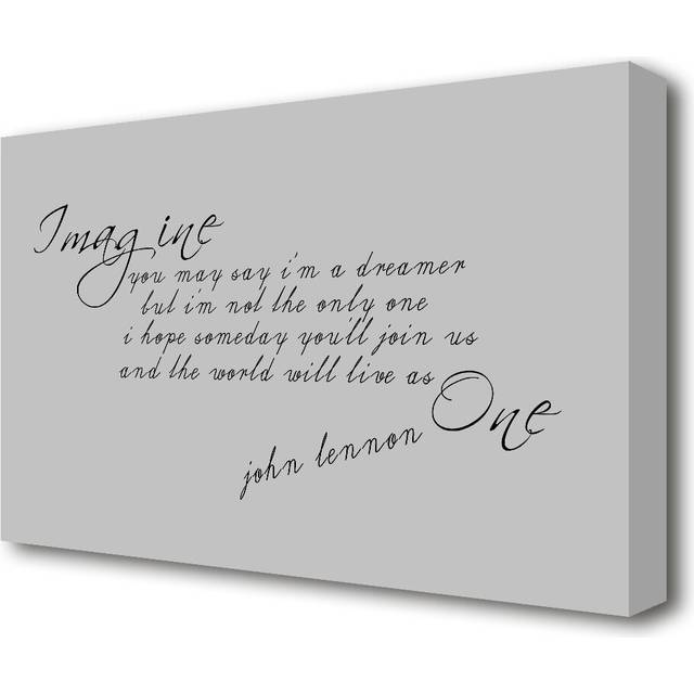Imagine John Lennon - Wrapped Canvas Typography Print (81.3cm H x 121.9cm W x 4.4cm D)