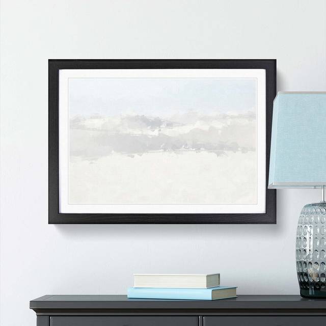 White Sands in New Mexico in Abstract - Picture Frame Painting Print - Black (60cm H x 91cm W x 2cm D)