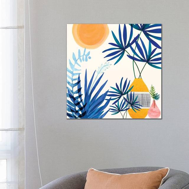 Moroccan Blues by Modern Tropical - Wrapped Canvas Graphic Art (66.04 cm H x 66.04 cm W x 3.175 cm D)