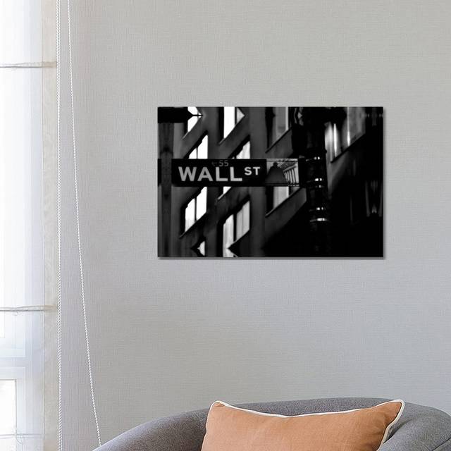 Wall Street Sign - Wrapped Canvas Photograph (66.04 cm H x 45.72 cm W x 3.175 cm D)