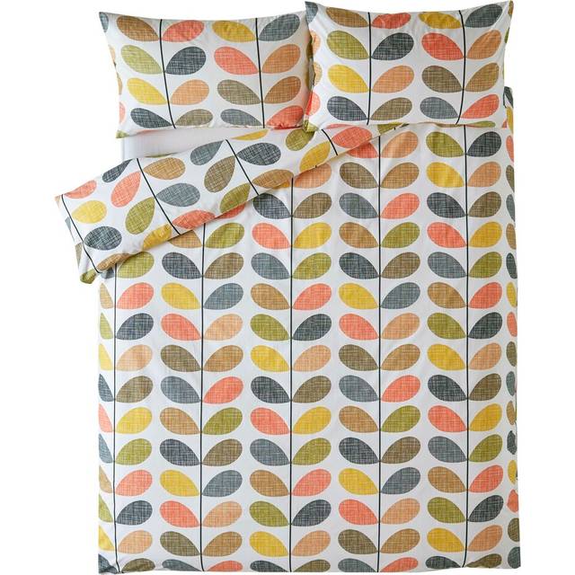 Orla Kiely Scribble Stem Duck Egg King Duvet Cover - Brown (Super King Duvet Cover)
