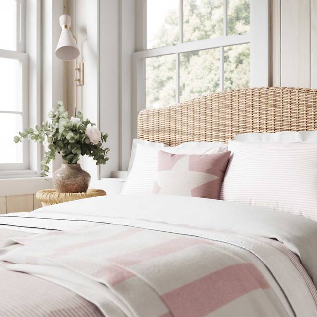 Ticking Stripe Yarn Dyed Duvet Cover Set - Pink (Single - 1 Standard Pillowcase)