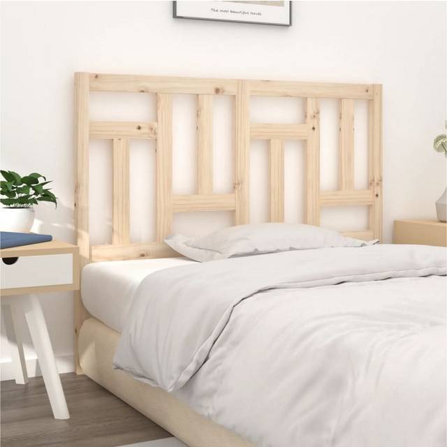 vidaXL Bed Headboard 140.5x4x100 cm Solid Wood Pine - Brown