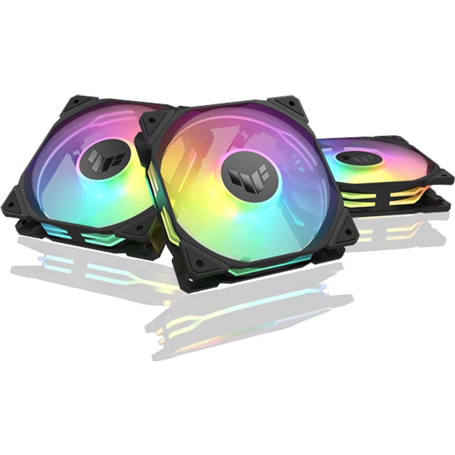 Asus TUF Gaming TR120 ARGB 12cm PWM Case Fans (3 Pack), Hydraulic Bearing, 28mm Frame, Double-layer LED Matrix Design, 2000 RPM, White