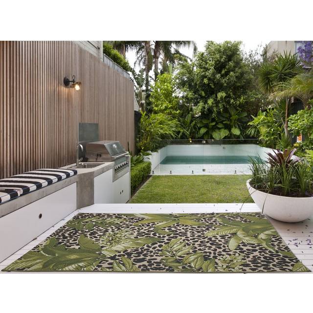 Beachcrest Home Ananke Flatweave Green/Black/Beige Area Rug Green/Black/Beige Rectangle 160 x 235cm