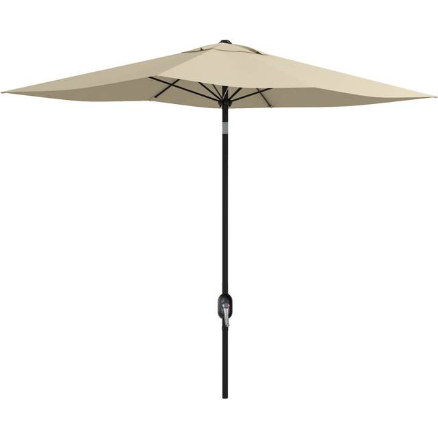 Outsunny 2 x 3(m) Garden Parasol Rectangular Market Umbrella w/ Crank White - 300L x 200W x 248H cm | TJ Hughes Dark Grey