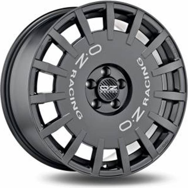 OZ Racing Rally Racing Alloy Wheels In Dark Graphite Silver Lettering Set Of 4 - 17x7 Inch ET35 5x100 PCD Dark Graphite Silver Lettering, Graphite