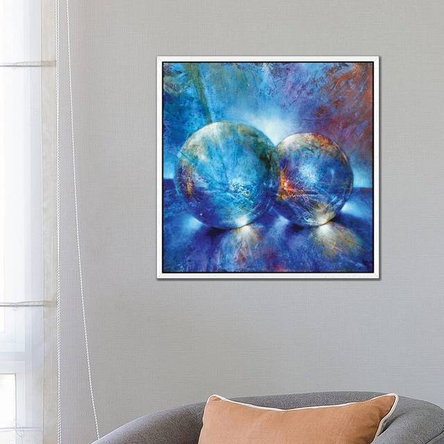Bear and Baby by Vlada Koval - Painting on Canvas - White Framed (66.04 cm H x 66.04 cm W)