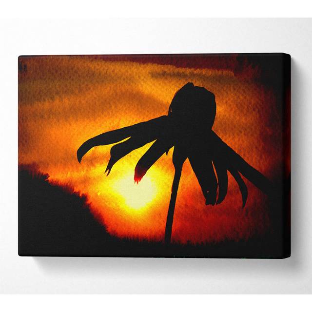 Sun Behind The Flower - Wrapped Canvas Art Prints - Multicolour (101.6cm H x 142.2cm W x 10cm D)