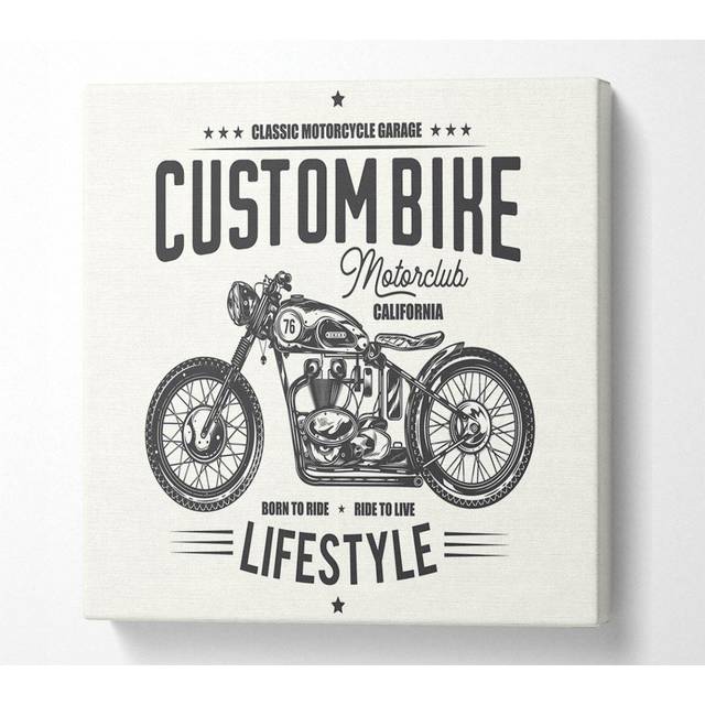 Custom Bike Motor Club - Wrapped Canvas Art Prints (81.3cm H x 81.3cm W x 10cm D)
