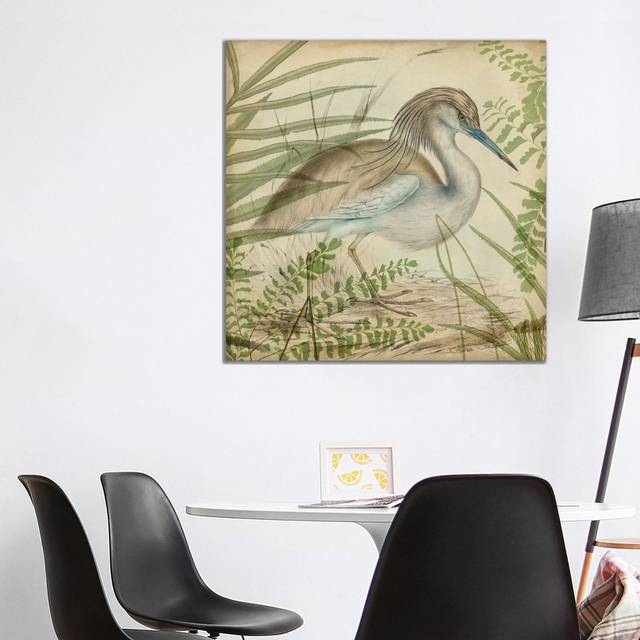 Heron & Ferns II (93.98cm H x 93.98cm W x 1.91cm D)