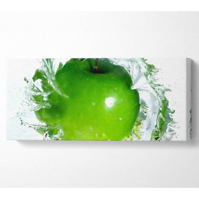 Apple Water Splash - Wrapped Canvas Art Prints (71cm H x 162.5cm W x 10cm D)