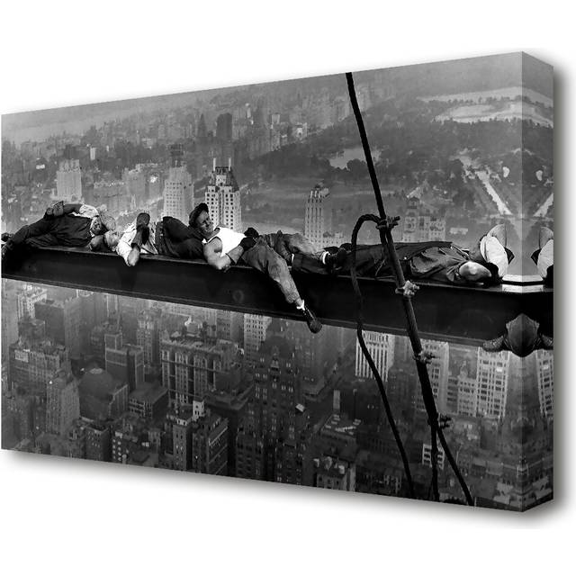 Construction Workers at Height - Wrapped Canvas Photograph Print (66cm H x 101.6cm W x 4.4cm D)