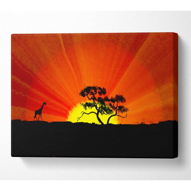 African Sunblaze - Wrapped Canvas Art Prints - Multicolour (101.6cm H x 142.2cm W x 10cm D)