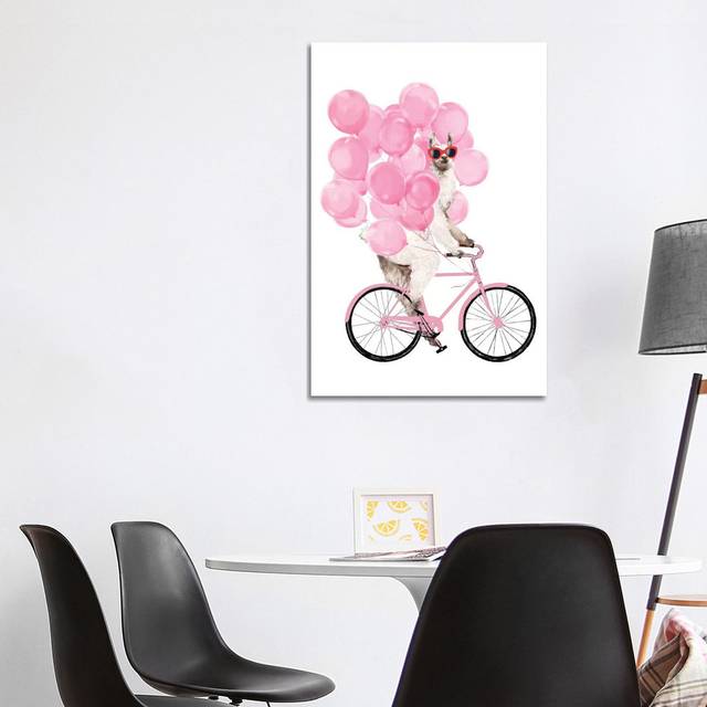 Iding Llama with Pink Balloons by Big Nose Work - Wrapped Canvas Art Prints (101.6 cm H x 66.04 cm W x 3.175 cm D)