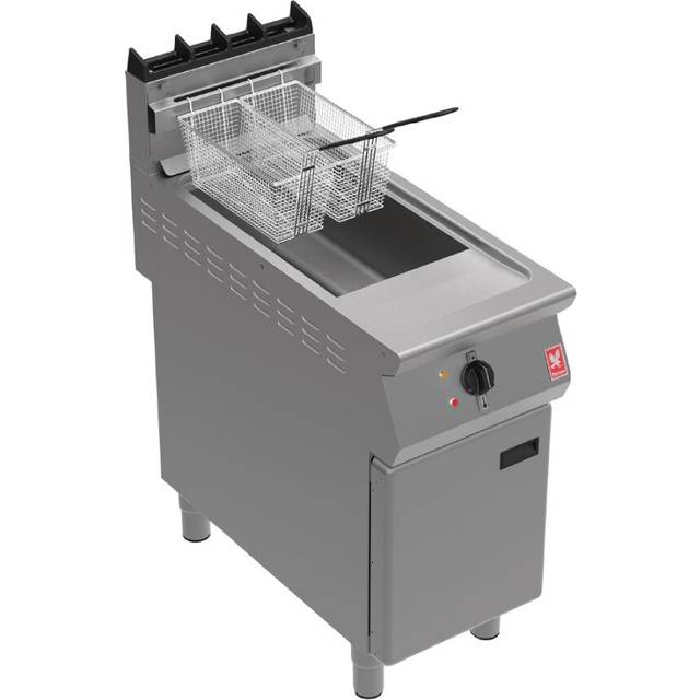 Falcon F900 Twin Basket Fryer on Feet with Fryer Angel Propane Gas