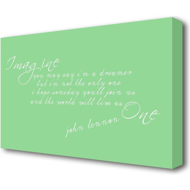 Imagine John Lennon - Wrapped Canvas Typography Print (81.3 cm H x 121.9 cm W)
