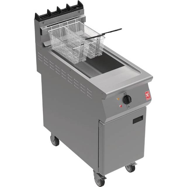 Falcon F900 Twin Basket Fryer with Fryer Angel on Castors Propane Gas