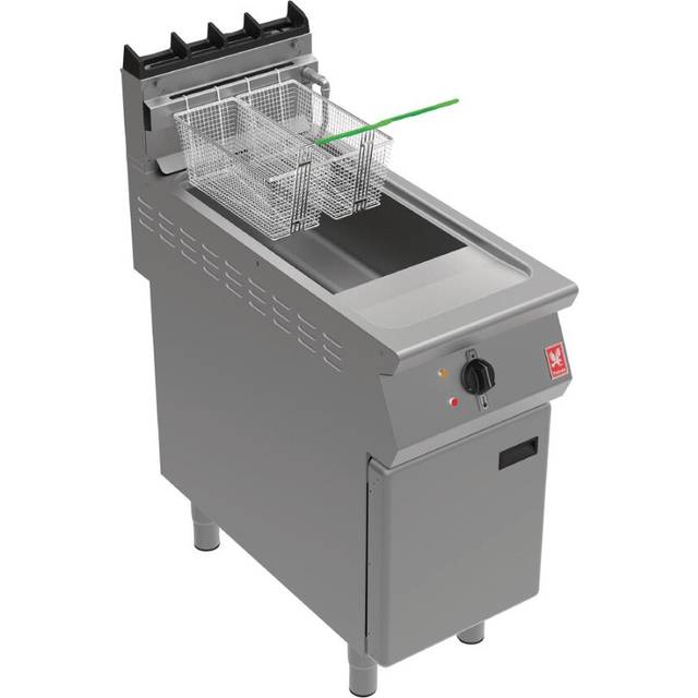 Falcon F900 Twin Basket Fryer with Filtration & Fryer Angel on Feet Natural Gas