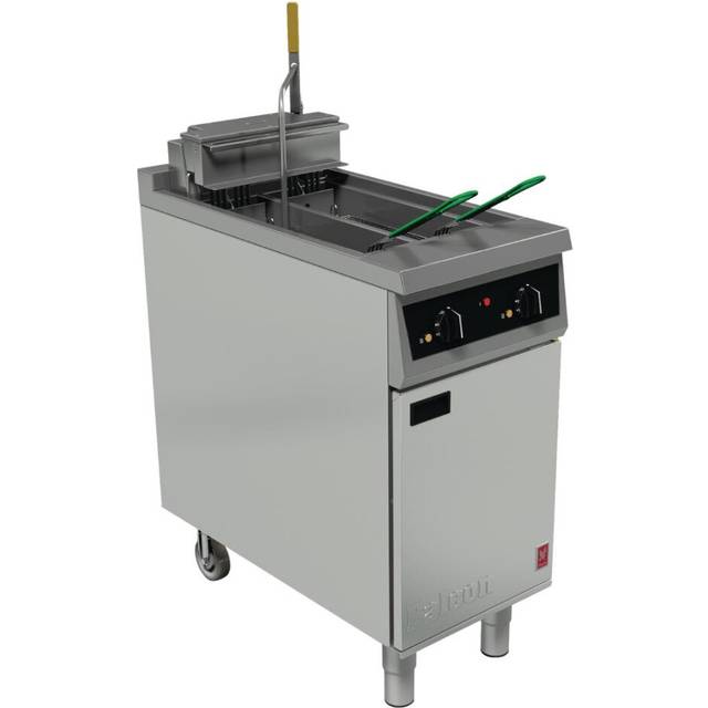Falcon 400 Series Twin Pan Twin Basket Electric Fryer with Single Filtration & Fryer Angel
