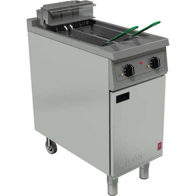 Falcon 400 Series Twin Pan Twin Basket Electric Fryer with Twin Filtration & Fryer Angel