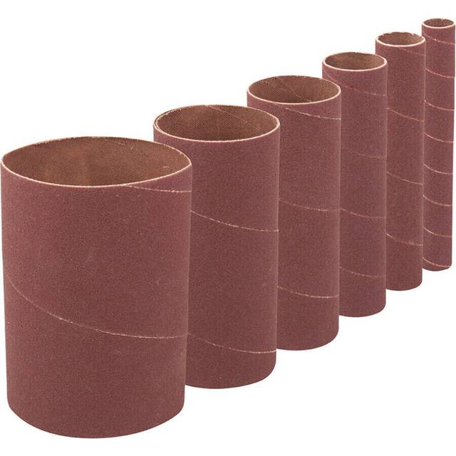 6 PACK 114mm Tall Mixed Size Bobbin Sanding Sleeves 80 Grit Aluminium Oxide