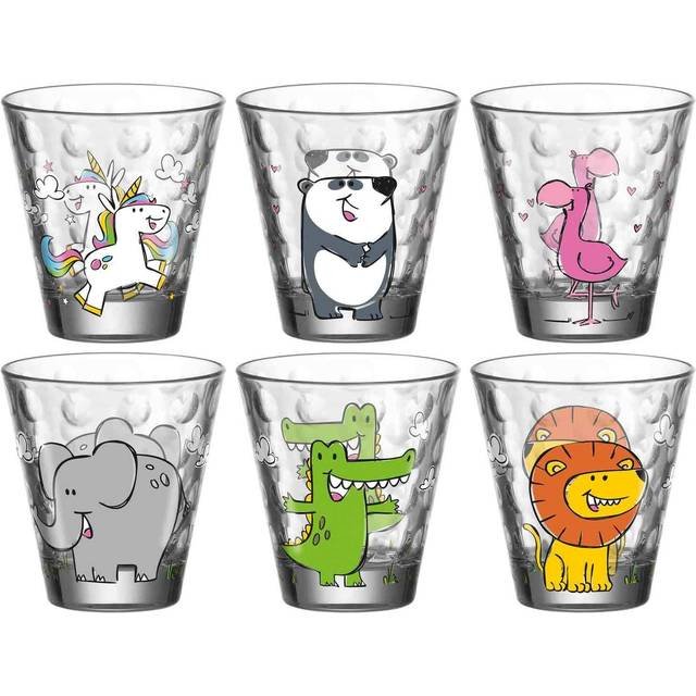Dricksglas Bambini Optic med djurmotiv 6-pack