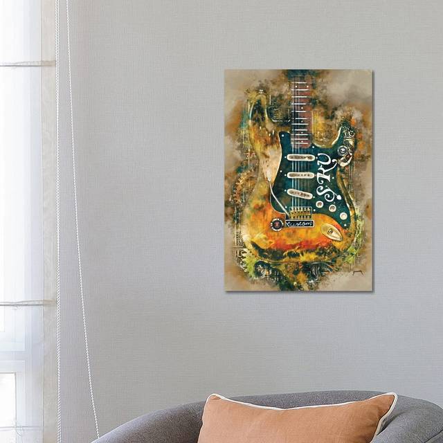Stevie Ray&#39;s Steampunk Guitar by Unknown - Wrapped Canvas Graphic Art (66.04cm H x 45.72cm W x 3.81cm D)