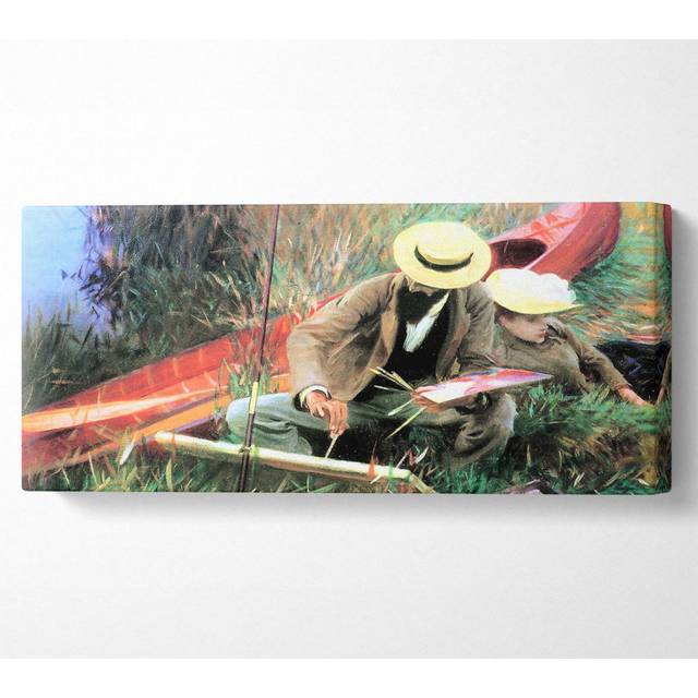 John Singer Sargent Paul Helleu Stands with His Wife - Wrapped Canvas Art Prints - Multicolour (71cm H x 162.5cm W)
