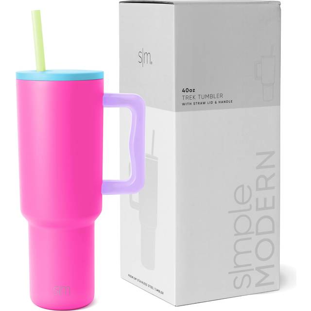 Simple Modern 40 oz Tumbler with Handle and Straw Lid | Insulated Reusable Stainless Steel Water Bottle Travel Mug Cupholder Use | Gifts for Women Men