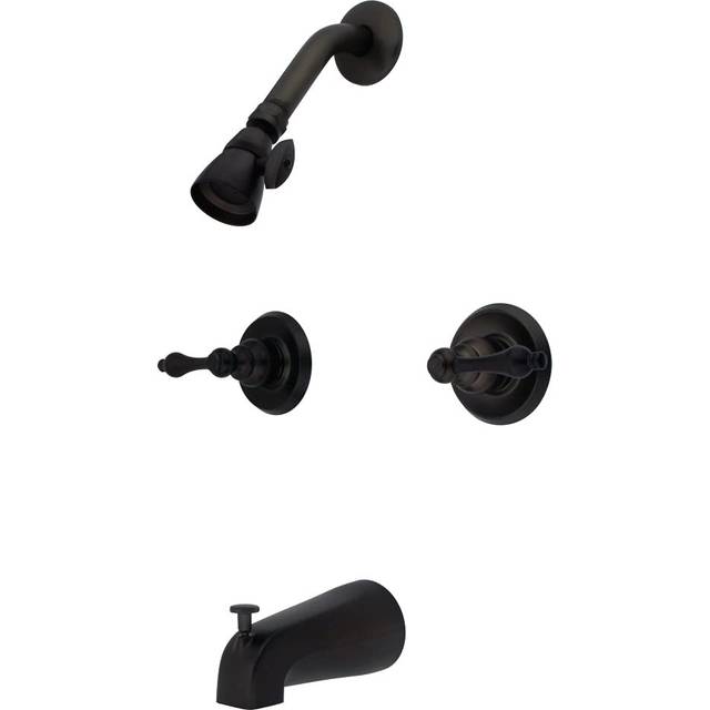 Kingston Brass KB245AL Magellan Twin Handle Tub & Shower Faucet With D