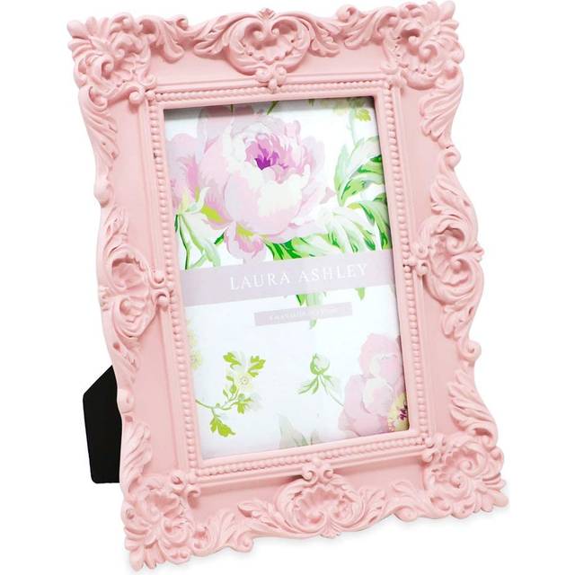 Laura Ashley 4x6 Pink Ornate Textured Hand-Crafted Resin Picture Frame