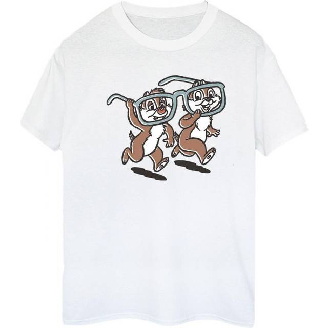 Chip ´n Dale Glasses Cotton Boyfriend T-Shirt - White - M