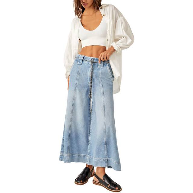 Free People We The Free Sheer Luck Cropped Wide Leg Jeans - 31, BRIGHEYE