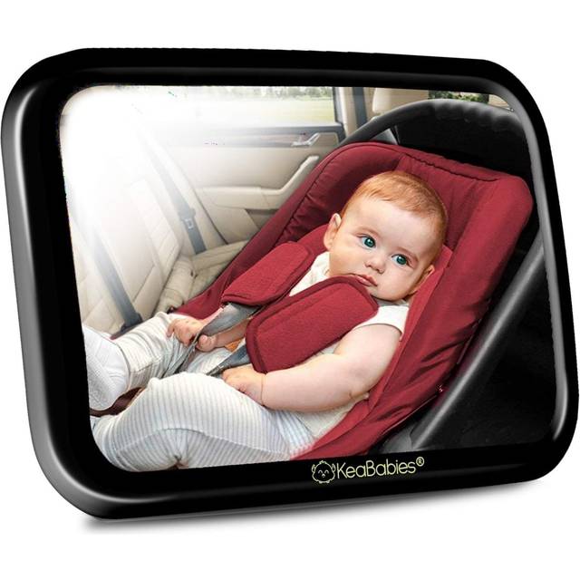 Large Shatterproof Baby Car Mirror - Safety Baby Car Seat Mirror - Baby Car Mirror for Back Seat Rear Facing Infant - Carseat Mirrors - Fully Assemble