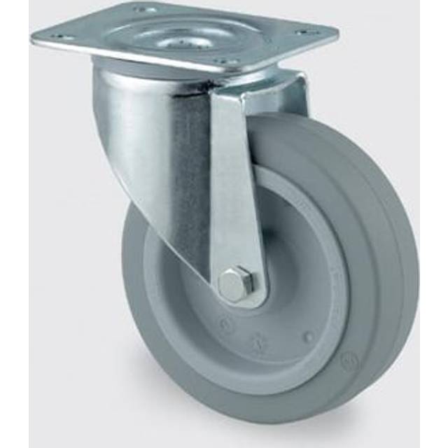 Tente 3477UFP160P63 Länkhjul broms, elastic, platta 137x105 Ø160 mm